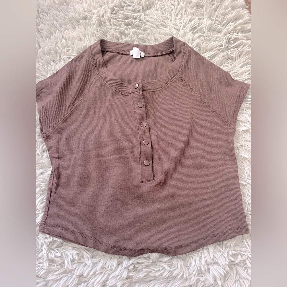 Garage Brown Cropped Baby Tee